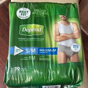 Depend Men's Fit-Flex Boxer Briefs - Gray 3 packs of 19 S/M. 57 briefs.